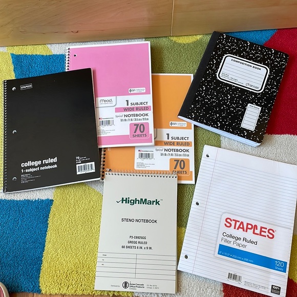 6 item school supplies bundle- notebook and paper brand new - Picture 1 of 1